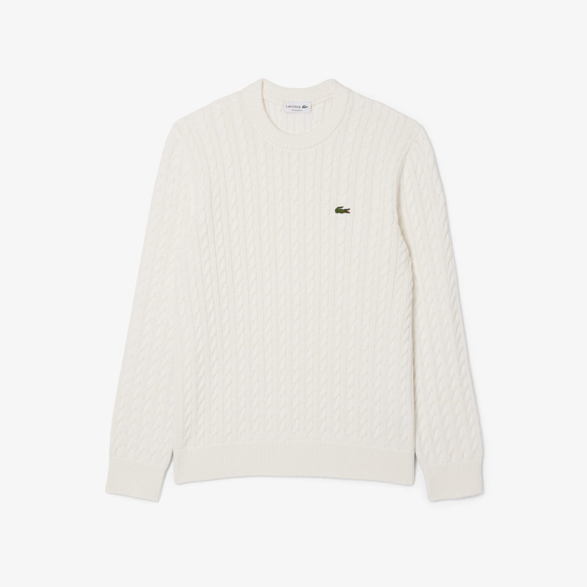Lacoste Erkek Regular Fit Bisiklet Yaka Krem Kazak