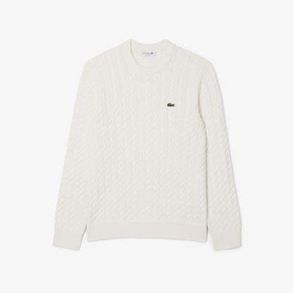 Lacoste Erkek Regular Fit Bisiklet Yaka Krem Kazak