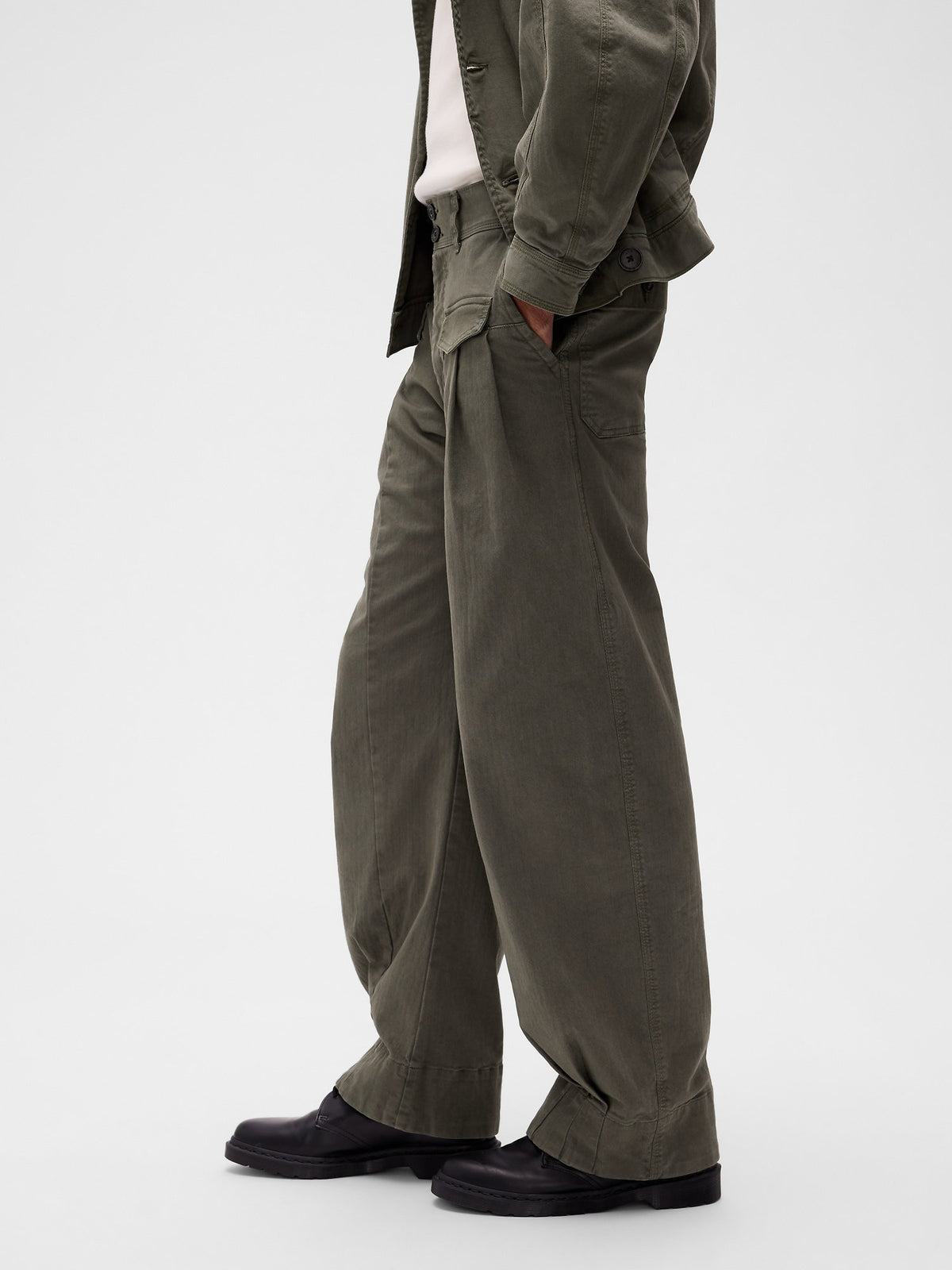 Haki Gapstudio Herringbone Baggy Pantolon