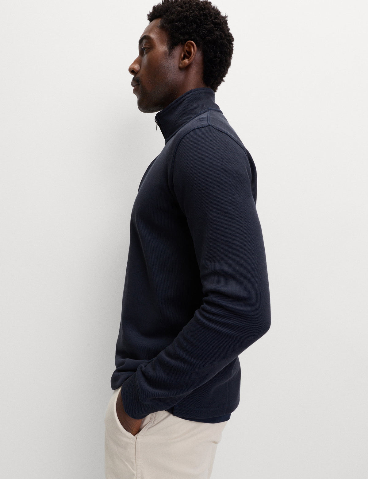 Pamuklu Karışımlı Yarım Fermuarlı Sweatshirt