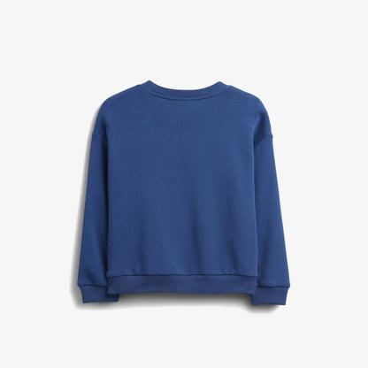 Gap V-frch Ft Oversized Logo Crew Çocuk Mavi Sweatshirt