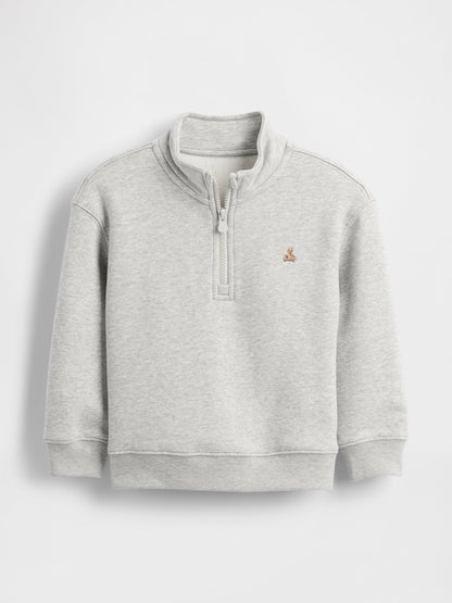 Gri Vintagesoft Yarım Fermuarlı Sweatshirt