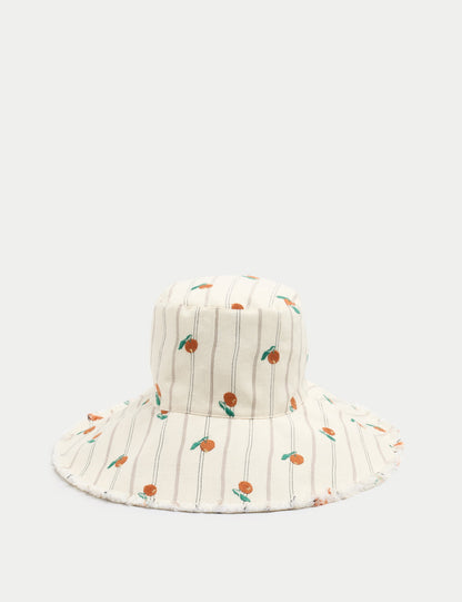 Desenli Kanvas Bucket Şapka