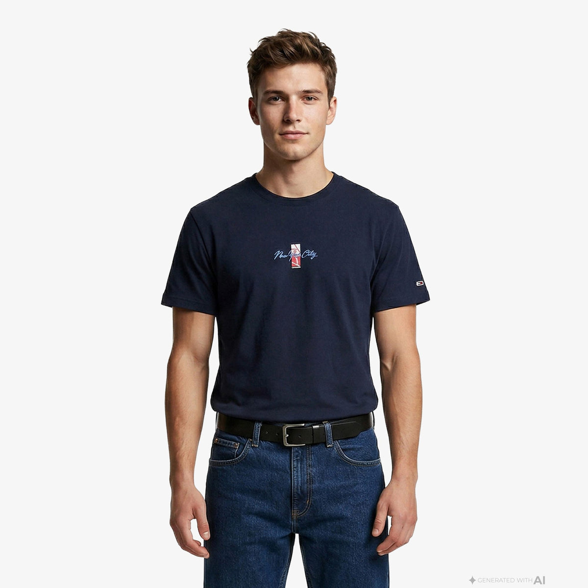 Tommy Hilfiger Signature Erkek Lacivert T-shirt