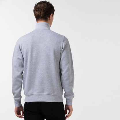 Lacoste Erkek Classic Fit Yarım Fermuarlı Gri Sweatshirt