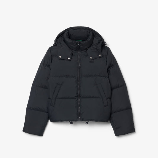 Lacoste Kadın Regular Fit Kapüşonlu Siyah Şişme Mont