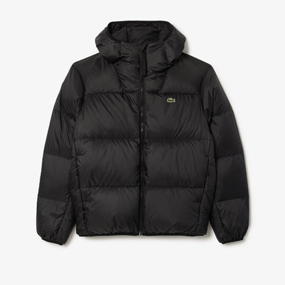 Lacoste Erkek Relaxed Fit Kapüşonlu Siyah Şişme Mont