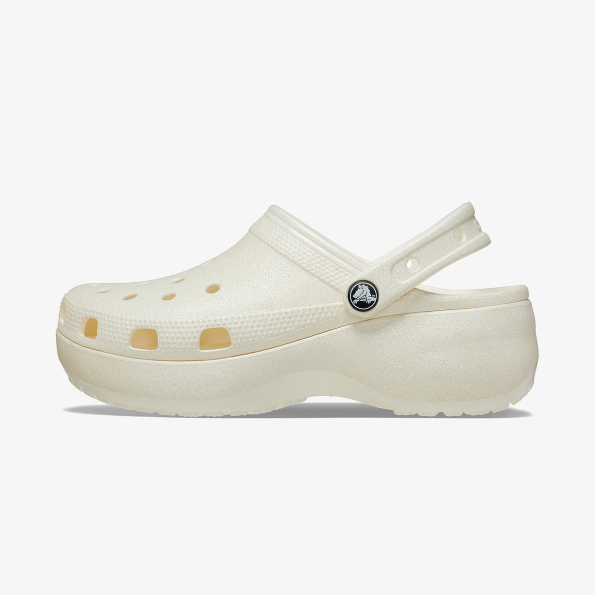 Crocs Classic Platform Glitter Clog Kadın Krem Sandalet
