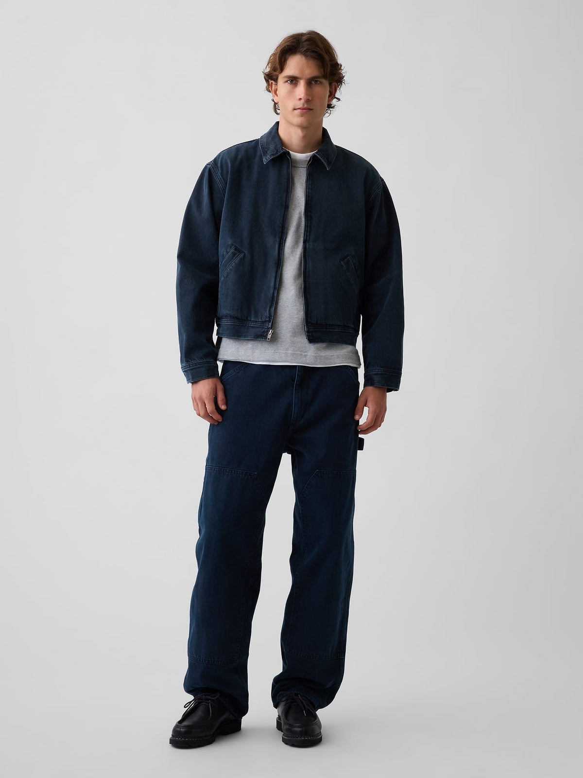 Koyu Mavi Denim Boxy Workwear Ceket