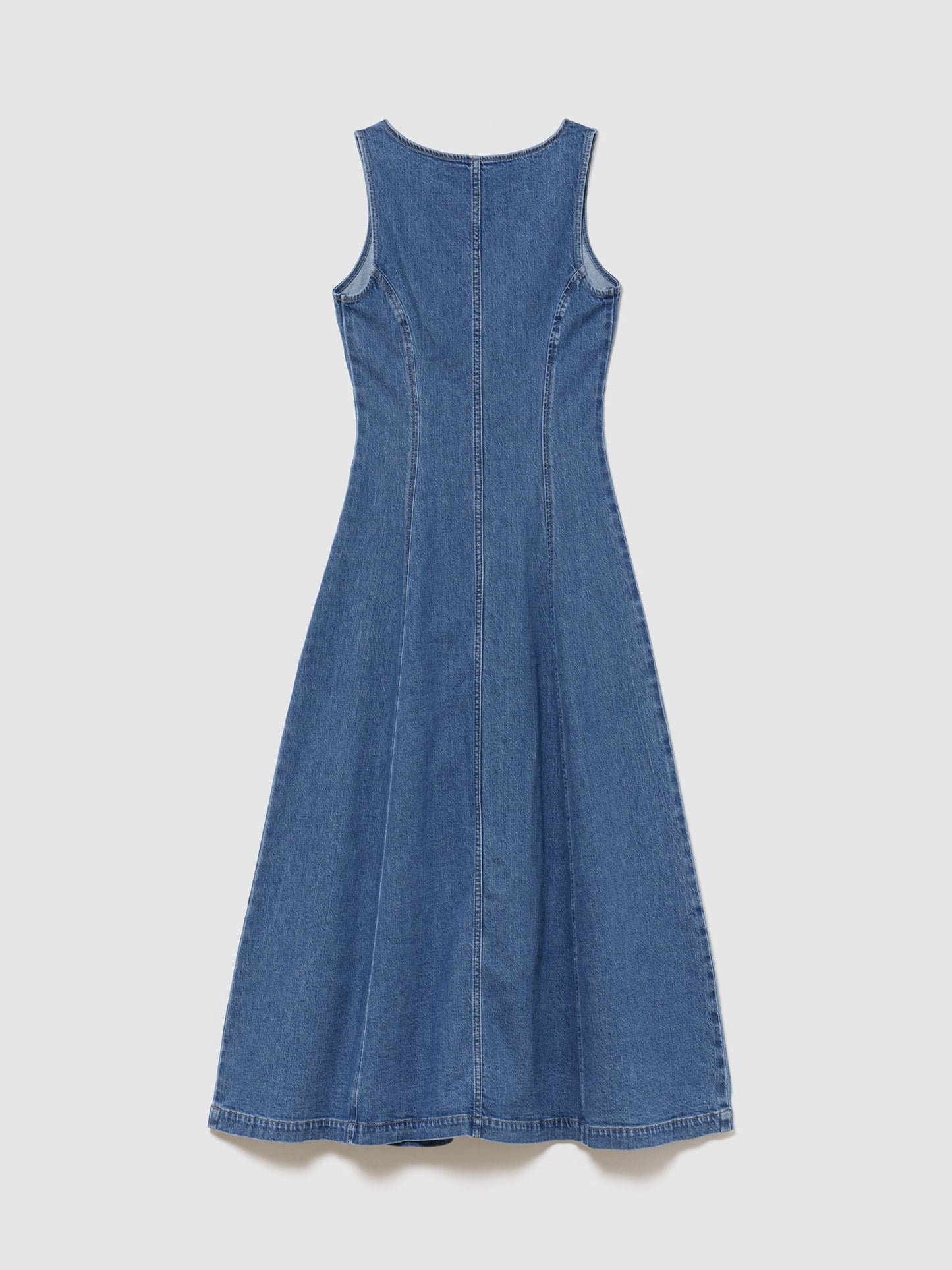 Mavi Denim Seamed Fermuarlı Midi Elbise