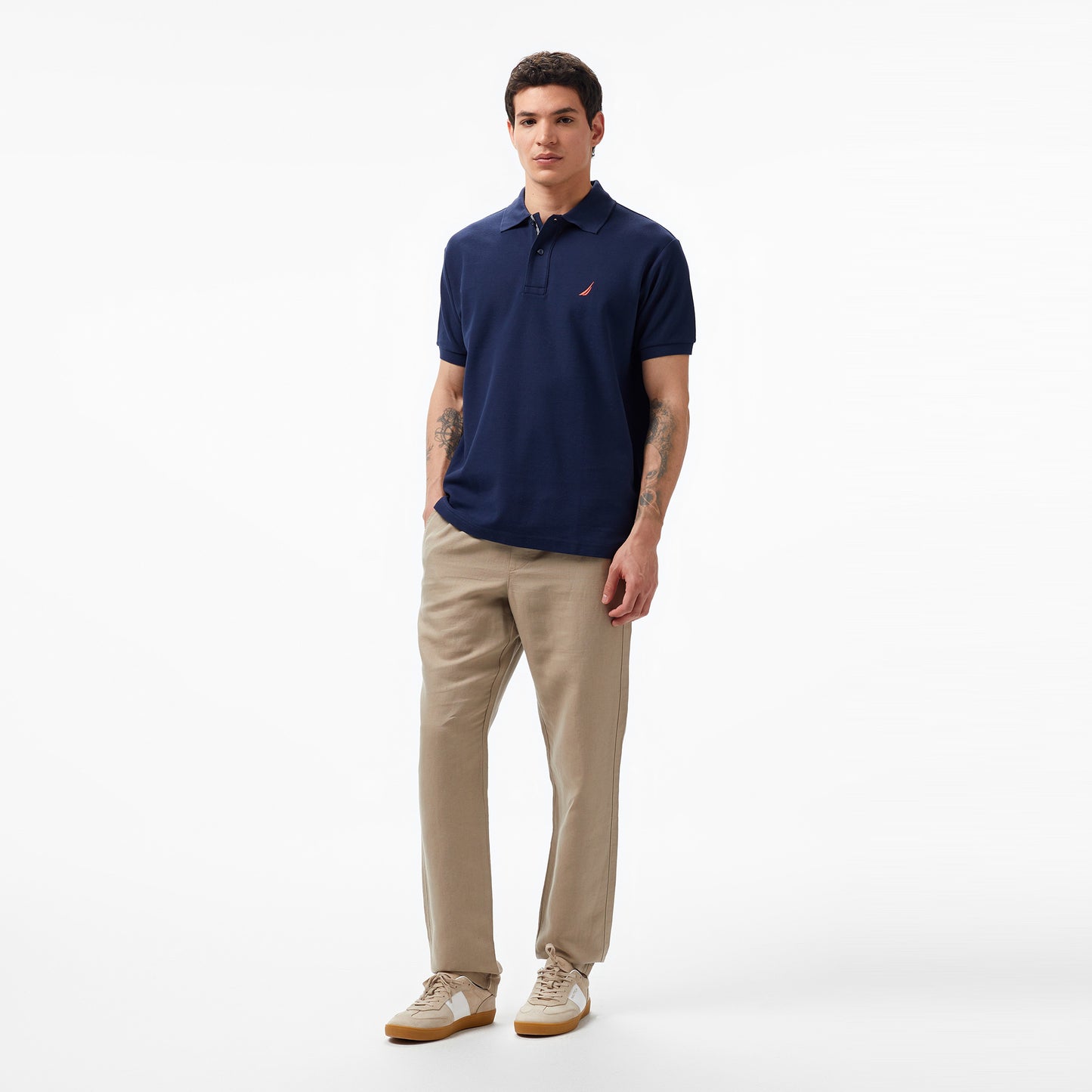 Nautica Erkek Lacivert Classic Fit Kısa Kollu Polo Yaka T-shirt