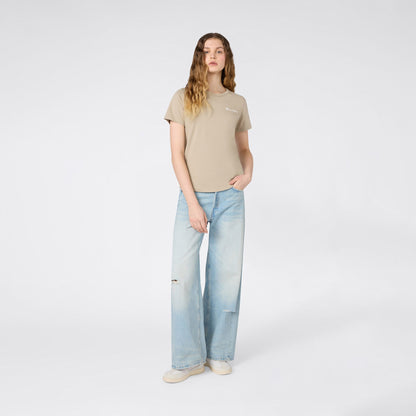 Champion Ss Regular Fit Kadın Bej T-shirt