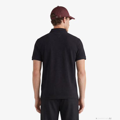 Tommy Hilfiger Elevated Essentials Erkek Siyah Polo Yaka T-shirt