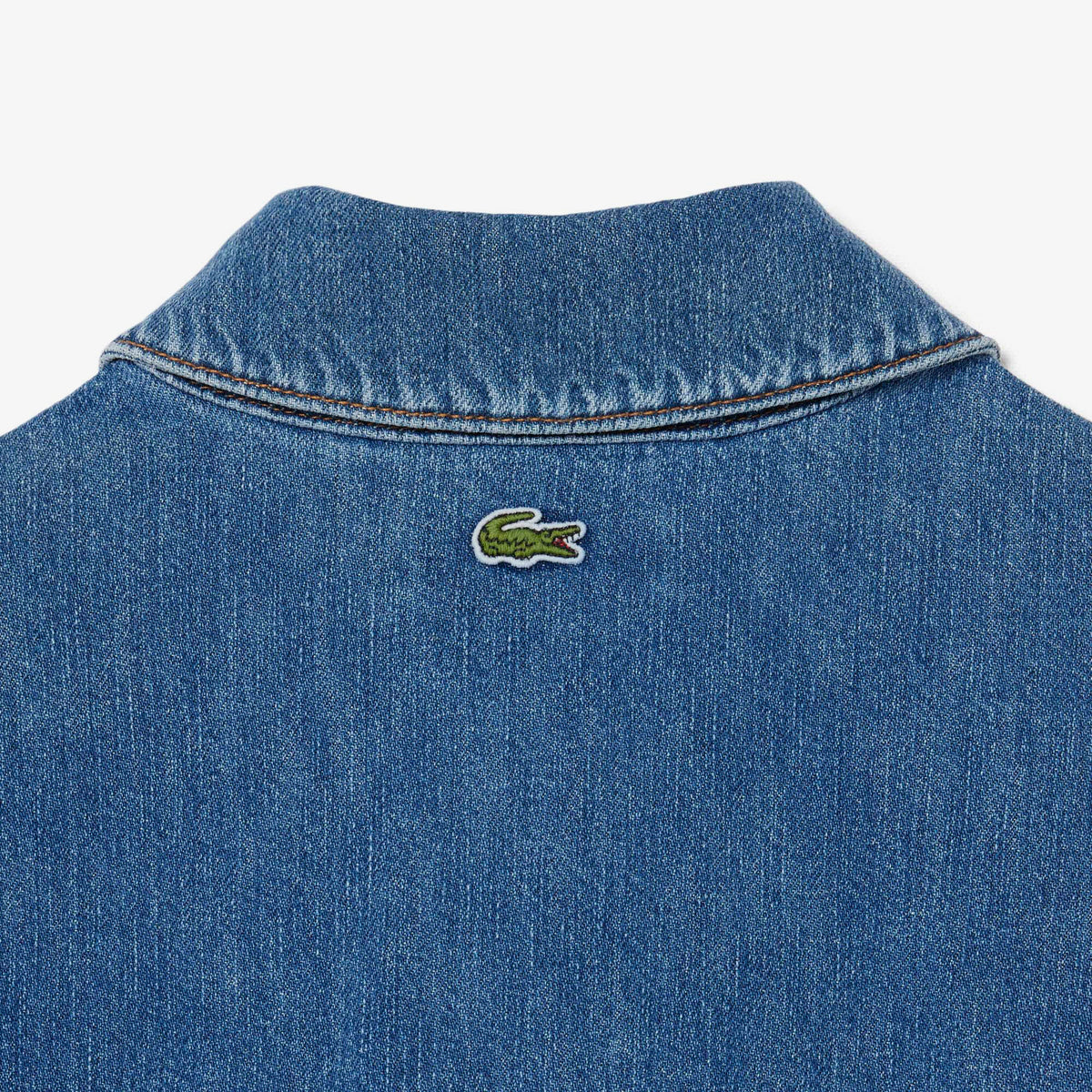 Lacoste Kadın Oversize Fit Kısa Kollu Polo Yaka Denim Mavi Elbise