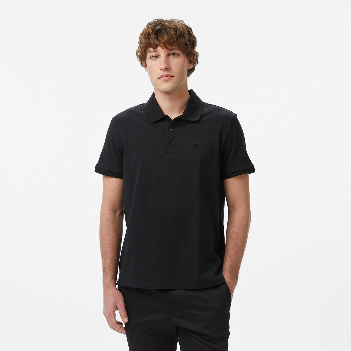 Calvin Klein Classic Monogram Erkek Siyah Polo