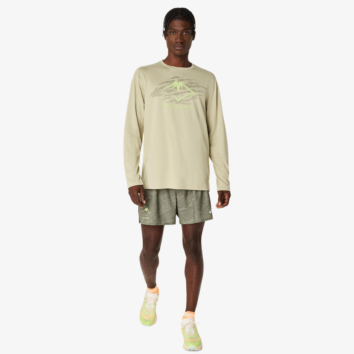 Asics Fujitrail Logo Ls Top Erkek Yeşil T-shirt
