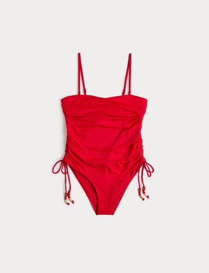 Bandeau Büzgü Detaylı Mayo