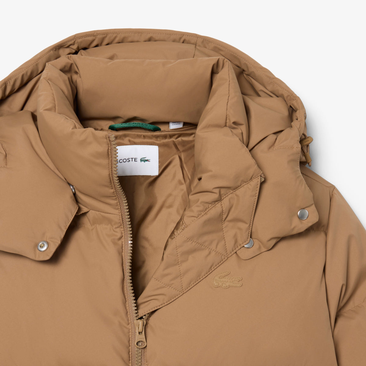 Lacoste Kadın Regular Fit Kapüşonlu Kahverengi Mont