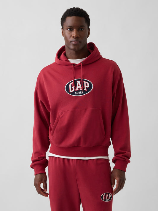 Kırmızı Vintagesoft Terry Oversized Gap Logo Crop Sweatshirt
