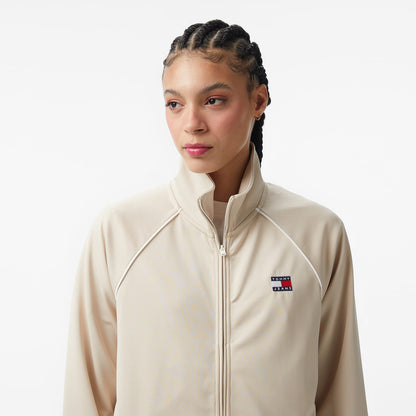 Tommy Hilfiger Jeans Badge Track Extended Zand Kadın Krem Ceket