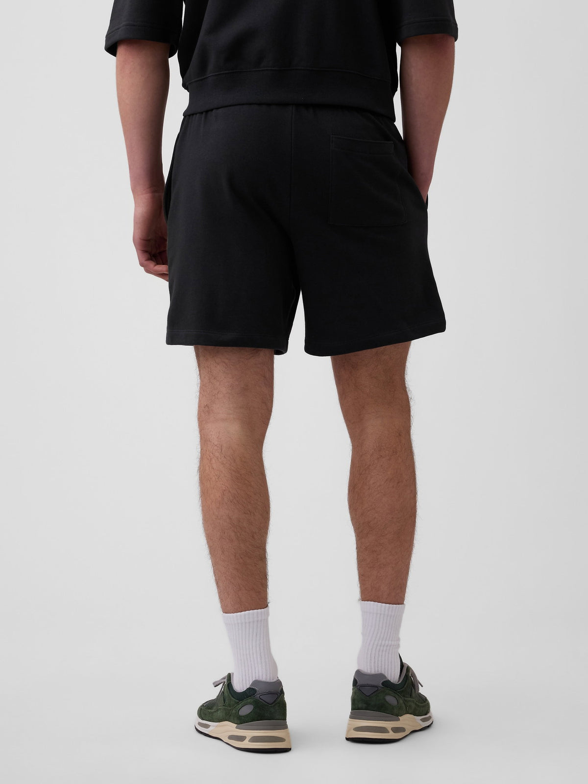 Siyah Relaxed Gap Logo Fransız Havlu Kumaş Şort