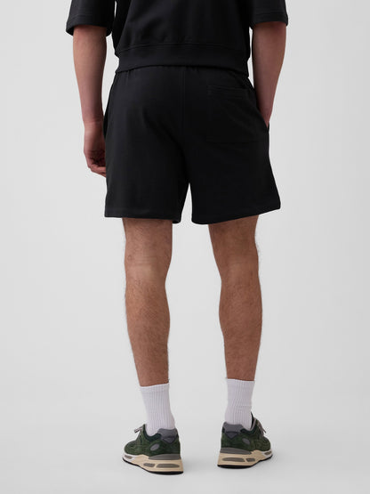 Siyah Relaxed Gap Logo Fransız Havlu Kumaş Şort