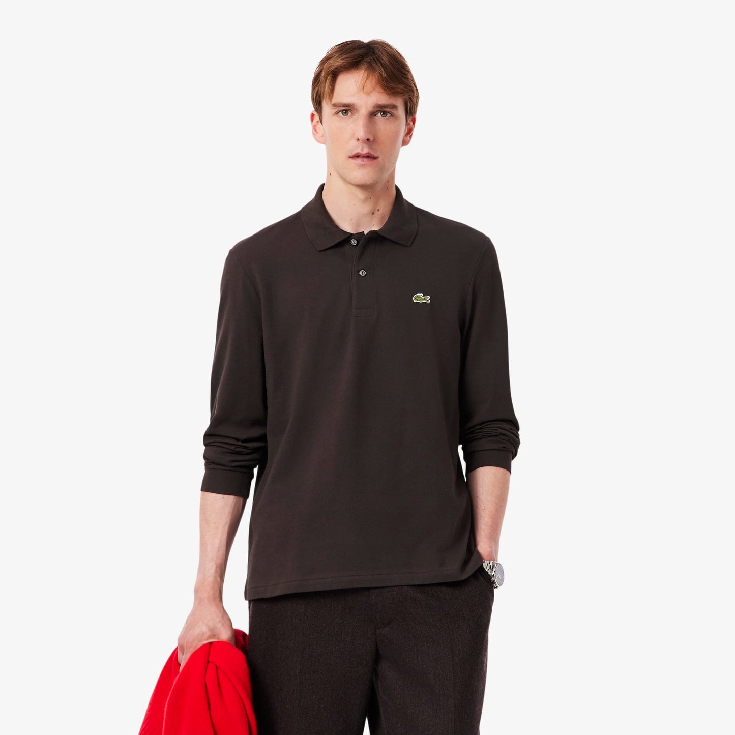 Lacoste L.12.12 Erkek Classic Fit Uzun Kollu Kahverengi Polo