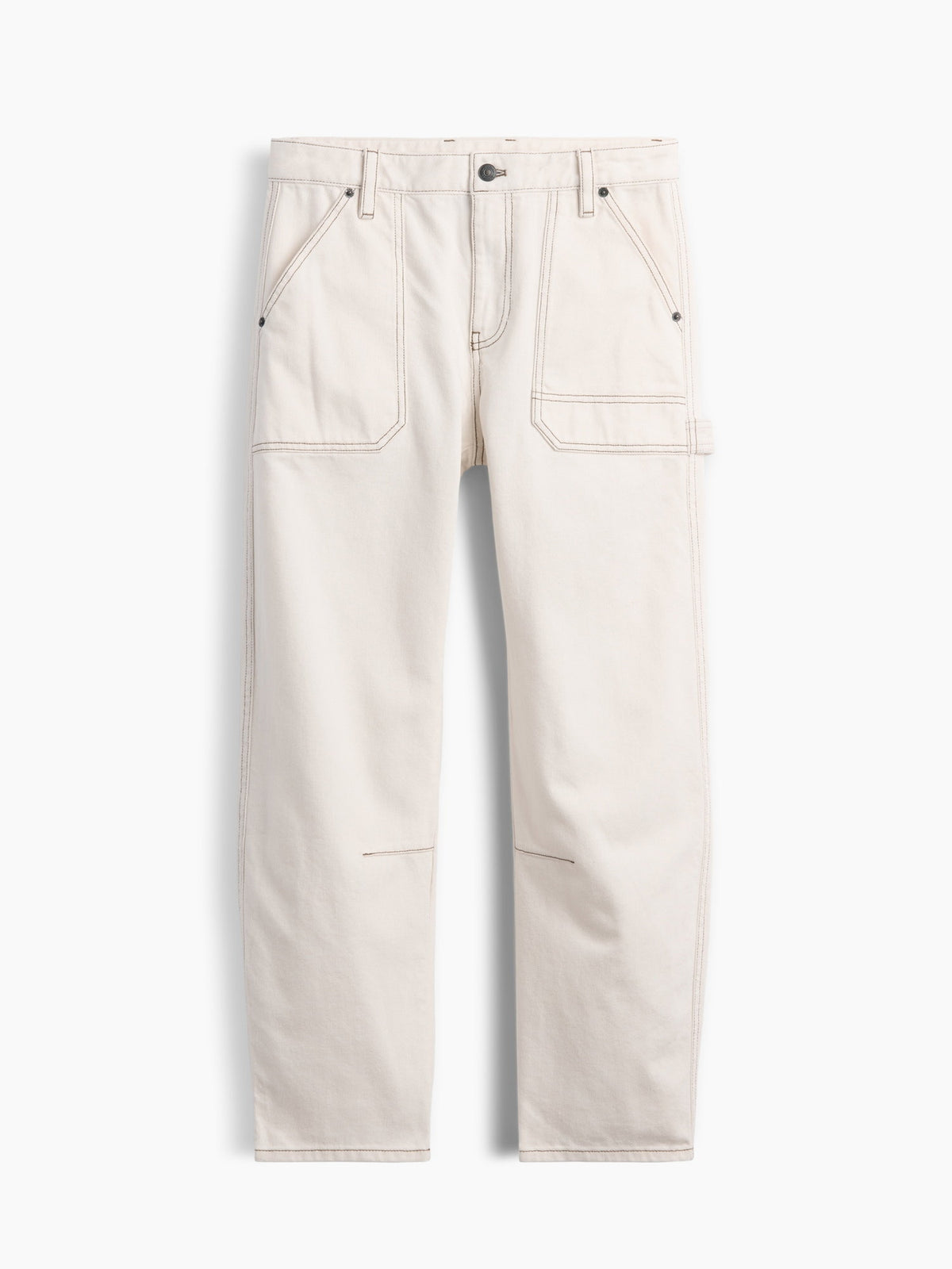 Krem Mid Rise Barrel Utility Ankle Pantolon