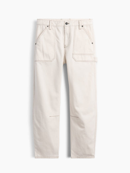 Krem Mid Rise Barrel Utility Ankle Pantolon