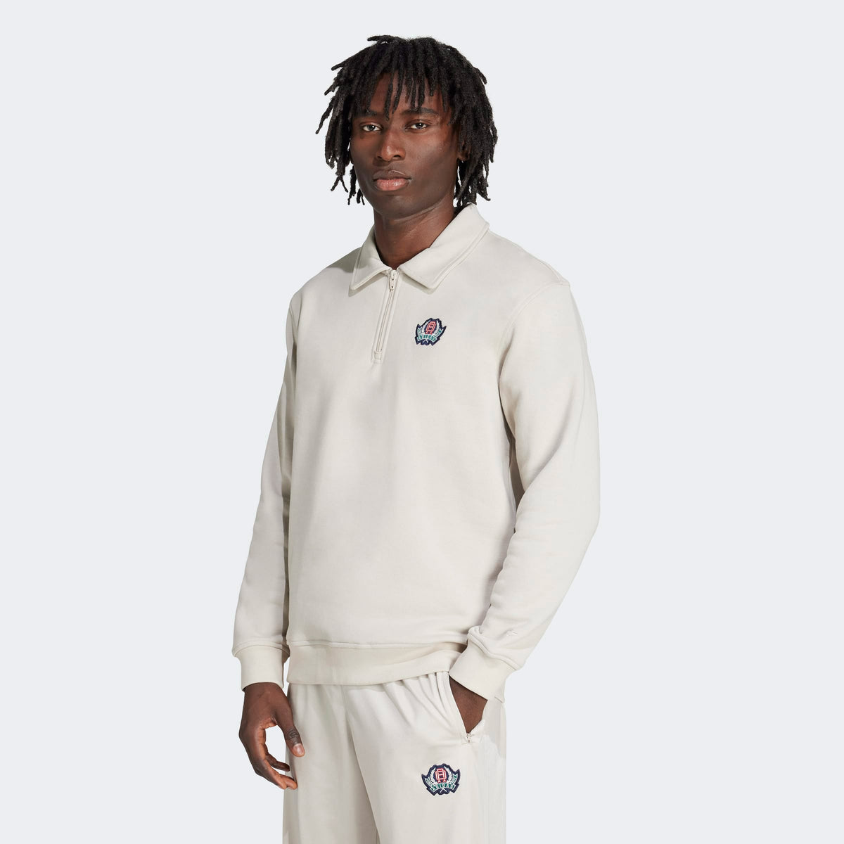 Adidas Graphic Half Z Erkek Bej Sweatshirt