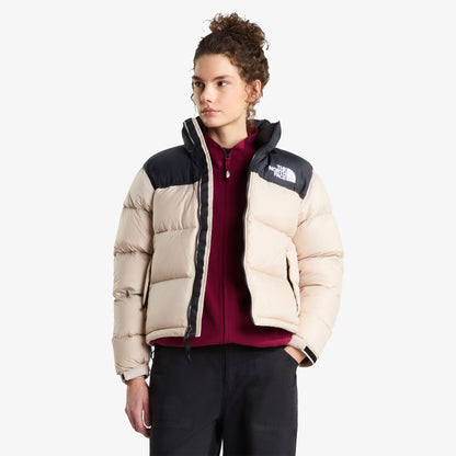 The North Face 1996 Nuptse Kadın Bej Siyah Mont