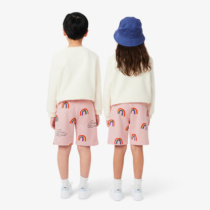 Lacoste Desenli Çocuk Pembe Şort