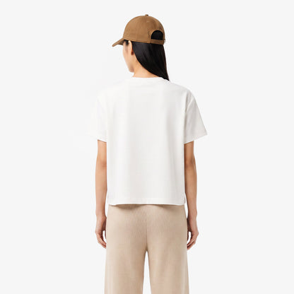 Lacoste Loose Fit Kadın Beyaz T-shirt