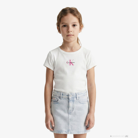 Calvin Klein Monologo Baby Çocuk Beyaz T-shirt