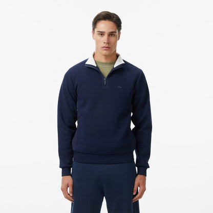 Lacoste Erkek Classic Fit Yarım Fermuarlı Lacivert Sweatshirt