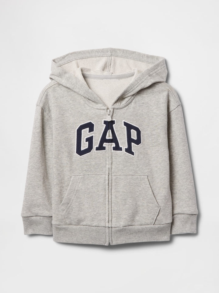 Gri Gap Logo Relaxed Fermuarlı Sweatshirt