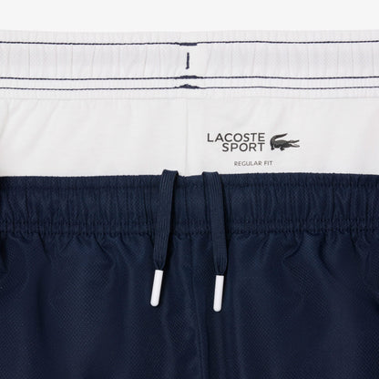 Lacoste Erkek Regular Fit Kapüşonlu Renk Bloklu Beyaz Eşofman Takımı
