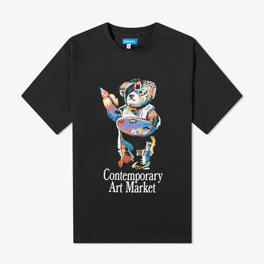 Market Art Market Bear Erkek Siyah T-shirt
