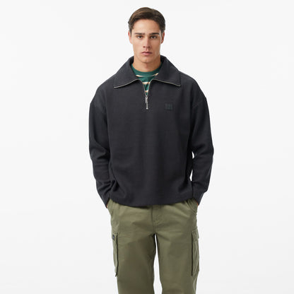Calvin Klein Brushed Zip Pullover Erkek Siyah Sweatshirt