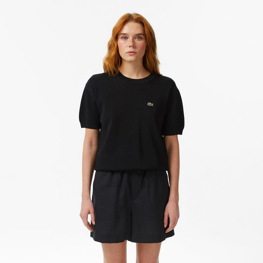 Lacoste Relaxed Fit Kadın Siyah Süveter
