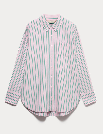 Poplin Çizgili Pijama Üstü