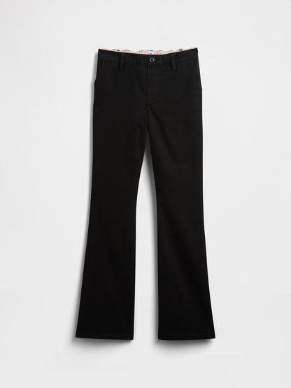Siyah Uniform Flare Chino Pantolon