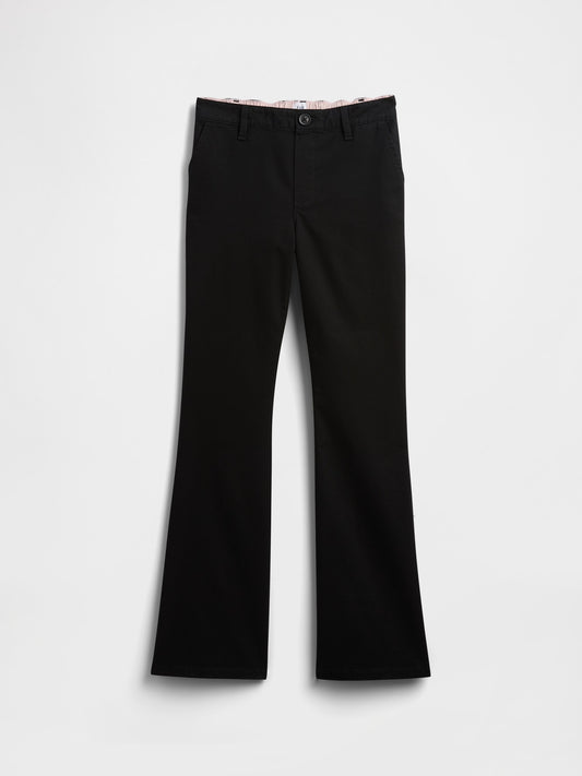 Siyah Uniform Flare Chino Pantolon