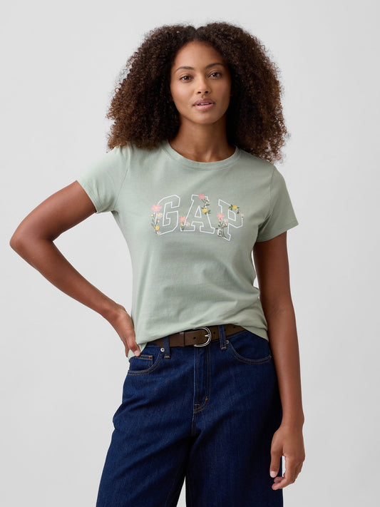Açık Yeşil Gap Logo T-shirt