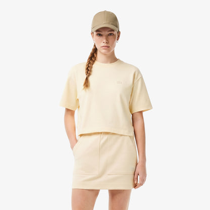 House Of Superstep X Lacoste Kapsul Koleksiyon Kadın Bej T-shirt