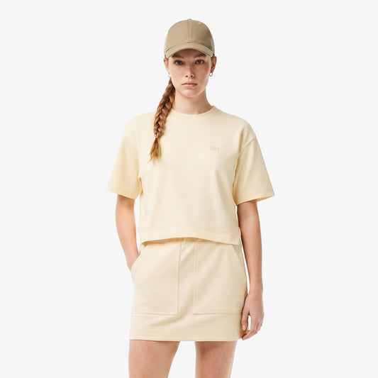 House Of Superstep X Lacoste Kapsul Koleksiyon Kadın Bej T-shirt