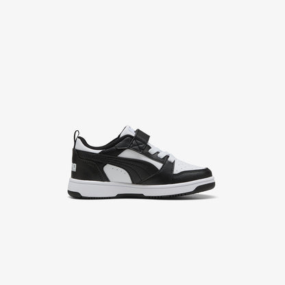 Puma Rebound V6 Low Çocuk Siyah Beyaz Spor Ayakkabı