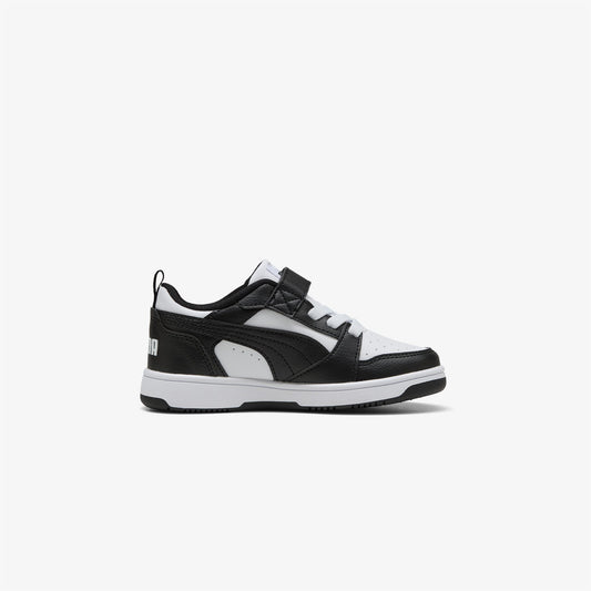 Puma Rebound V6 Low Çocuk Siyah Beyaz Spor Ayakkabı
