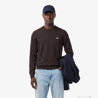 Lacoste Regular Fit Erkek Kahverengi Kazak