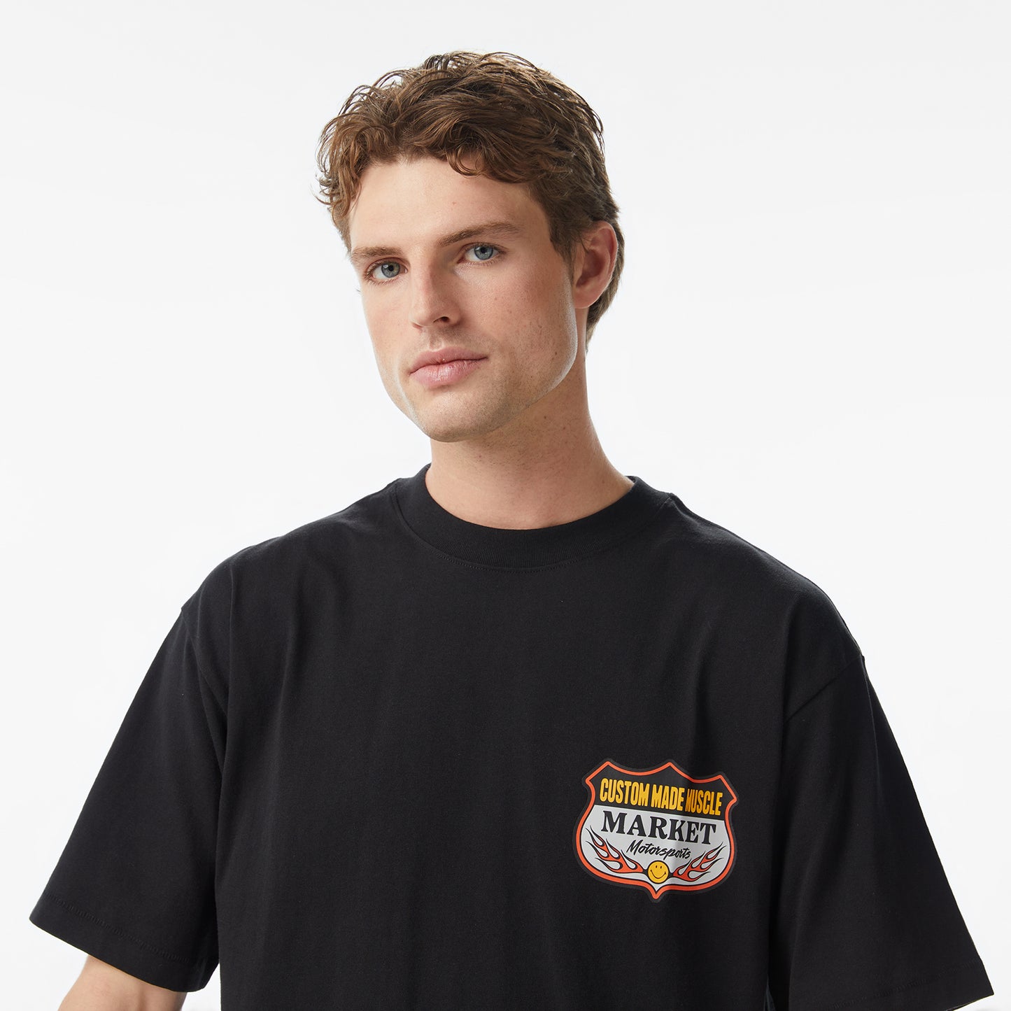 Market Smiley Burnt Rubber Erkek Gri T-shirt